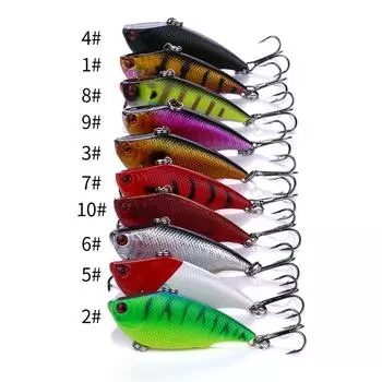 1 шт., 5 цветов, рыболовная приманка VIB, пластиковая неглубокая приманка для окуня, щуки