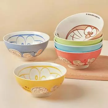 1 шт., 5 дюймов, керамическая миска в японском стиле с мультяшным котом, домашняя милая детская посуда, кухонная маленькая посуда