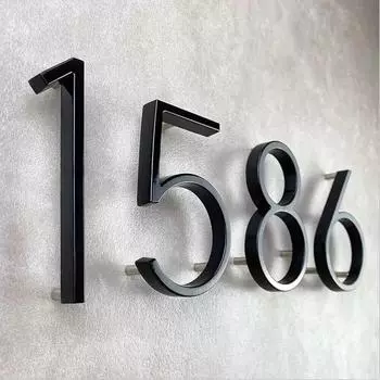 1 шт. 5-дюймовая табличка на дверь из цинкового сплава с плавающими металлическими символами для таблички на дверь сада, декор почтового ящика с набором гвоздей, черное покрытие