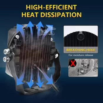 1 шт. 5-дюймовый светодиодный рабочий свет, стручки точечного прожектора, комбинированный луч, противотуманная фара, дальний свет для бездорожья white light-5inch чёрный