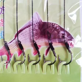 1 шт./5 крючков с полиэтиленовой леской, ручная привязка, антизакручивание, завязанные крючки, угол для морской рыбалки со льда, подвесной шарнир