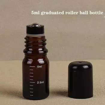1 шт. 5 мл, 10 мл, 15 мл, 20 мл, 30 мл, 50 мл, пустые коричневые рулонные стеклянные бутылки с шариком-роликом для духов, эфирное масло, жидкие вещества 20ml