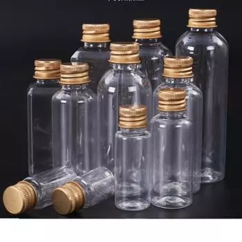 1 шт. 5 мл, 10 мл, 20 мл, 30 мл, 50 мл, 60 мл, 100 мл, крем-лосьон, косметический контейнер, дорожные наборы, пустая маленькая пластиковая бутылка с завинчивающейся крышкой 5ml золотой