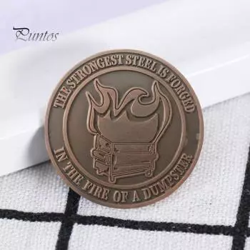 1 шт./5 шт./10 шт. Монета «Вызов пылающему мусорному контейнеру», металлическая памятная монета пожарного, забавная коллекционная сувенирная монета, подарок для сотрудников в знак признательности 1pc