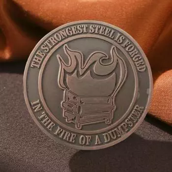 1 шт/5 шт/10 шт. Монета «Вызов пылающему мусорному контейнеру» Металлическая памятная монета «Пожарный» Смешная 1pc