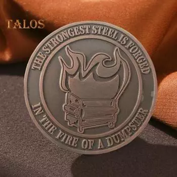 1 шт./5 шт./10 шт. Монета «Вызов пылающему мусорному контейнеру», металлическая памятная монета пожарного, забавная коллекционная сувенирная монета, подарок для сотрудников в знак признательности 1pc