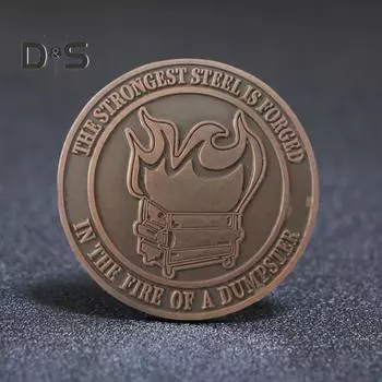 1 шт./5 шт./10 шт. Монета «Вызов пылающему мусорному контейнеру», металлическая памятная монета пожарного, забавная коллекционная сувенирная монета, подарок для сотрудников в знак признательности 1pc
