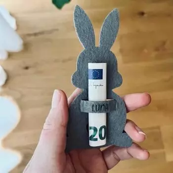 1 шт/5 шт пасхальный кролик держатель для денег карты фетровый кролик форма подвесной держатель для денег подарки пасхальные корзины наполнители бирка карта для праздничного декора