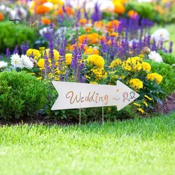 1 шт/5 шт полезные простые в установке водонепроницаемые знаки со стрелками для праздничной вечеринки пустые знаки со стрелками для двора с кольями садовые принадлежности 1pc