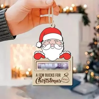 1 шт./5 шт. Рождественская деревянная подвеска, подвесные рождественские открытки с держателями для денег, домашний декор, подвесные украшения для рождественской елки для денежного подарка B