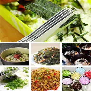 1 шт. 5-слойные кухонные ножницы из нержавеющей стали — идеально подходят для измельчения зеленого лука, овощей, трав и специй — необходимые кухонные принадлежности Five Floors