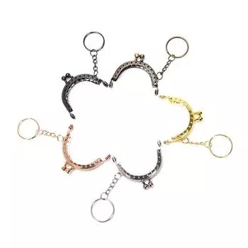 1 шт. 5 см кошелек для монет металлический каркас сумка кошелек рамка с брелок арка рамка поцелуй застежка замок DIY ремесло кошелек аксессуары Silver