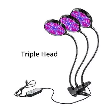 1 шт., 5 В постоянного тока, USB светодиодный светильник для выращивания растений, полный спектр, фитолампа, прикрепляемая фитолампа для растений, цветов, в помещении, в палатке, коробка, фитолампа, светильник для растений Three Head