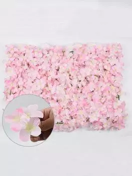1 шт. 60 40 см Цветочная настенная панель Фон Декор Искусственные цветы для свадебной вечеринки Висячие 3D Поддельные гортензии Украшение стены Шелковый искусственный цветок гортензии розовый