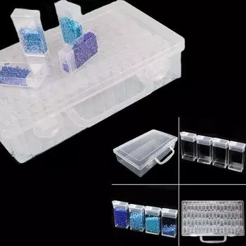 1 шт., 64 сетки, аксессуары для алмазной живописи, ящик для хранения, контейнеры для хранения 5D алмазной живописи белый