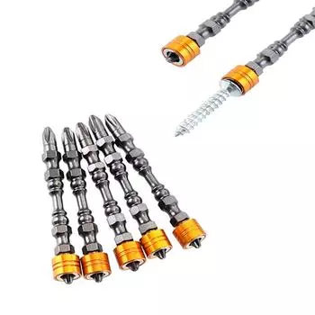 1 шт., 65/110 мм, магнитная электрическая отвертка Phillips, набор бит PH2, двойная головка, шестигранный хвостовик с магнитными кольцами для шурупов для гипсокартона 110mm