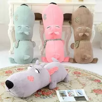 1 шт. 65 см милая нашивка лежащая собака плюшевая игрушка мягкая мультяшная плюшевая собака плюшевая подушка кукла дети детская собака pu