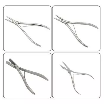 1 шт. 6,5-дюймовые плоские плоскогубцы из нержавеющей стали для наращивания волос Инструменты для наращивания волос из нержавеющей стали Щипцы для волос