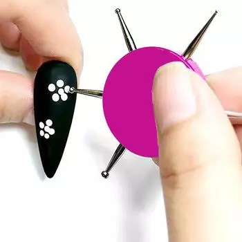 1 шт. 6 головок для дизайна ногтей, дисковые инструменты для нанесения точек, инструменты для нанесения точек на ногти, ручка-сверло для нанесения круговых точек на ногти
