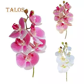 1 шт., 6 головок, искусственная бабочка, орхидея, шелковый цветок, домашний декор для свадьбы, вечеринки, офисное украшение 4#