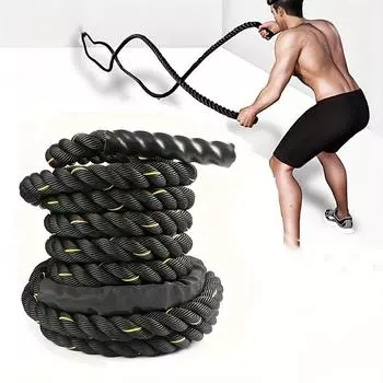1 шт. 6 м силовая тренировочная скакалка, прочная, сверхпрочная фитнес-скакалка, подходит для тренировок чёрный