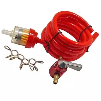 1 шт. 6 мм ATV Mini мотокроссовый мотоцикл для мотокросса, питбайка, переключатель топливного бака, клапан спускного крана, газовый фильтр, шланг, трубка, встроенный зажим, зажимы 70-160 куб. см красный