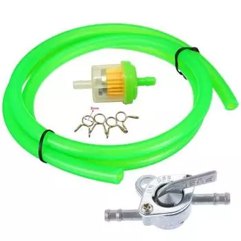 1 шт. 6 мм ATV Mini мотокроссовый мотоцикл для мотокросса, питбайка, переключатель топливного бака, клапан спускного крана, газовый фильтр, шланг, трубка, встроенный зажим, зажимы 70-160 куб. см красный