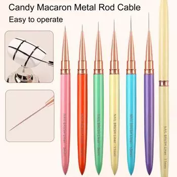 1 шт/6 шт кисти для рисования ногтей тонкие перламутровые ручки для рисования цветов макарон для гелевого дизайна ногтей жёлтый