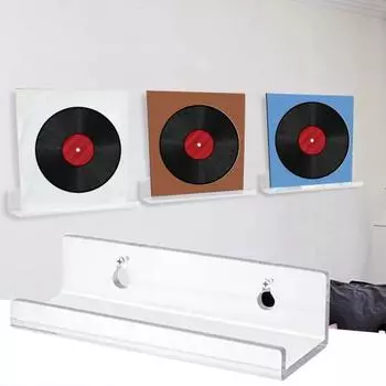 1 шт./6 шт. прозрачная акриловая виниловая полка для пластинок, настенное крепление, гладкий дисплей для музыкальных альбомов, плавающие полки, держатель для пластинок 1pc чёрный