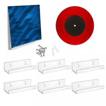 1 шт./6 шт. прозрачная акриловая виниловая полка для пластинок, настенное крепление, гладкий дисплей для музыкальных альбомов, плавающие полки, держатель для пластинок 1pc