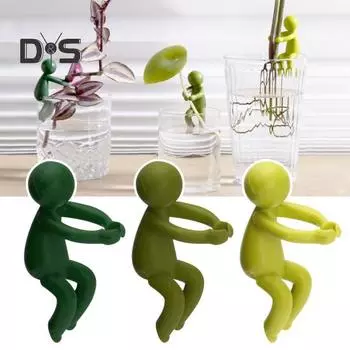 1 шт./6 шт. Водонепроницаемая подставка для растений, держатель для размножения растений Buddy Mini Man, для срезанных цветов, рассады, ухода за растениями светло-зеленый