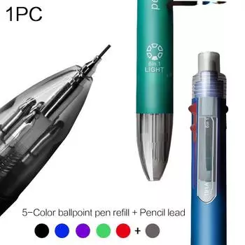 1 шт. 6 в 1, модная многоцветная ручка, креативная шариковая ручка, красочные выдвижные шариковые ручки для письма, канцелярские принадлежности