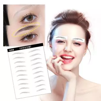 1 шт. 6D наклейка для бровей, переносная вода, волосы, как наклейки для татуировки бровей, долговечные накладные усилители для бровей, косметика для бровей #1 чёрный