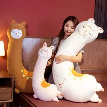 1 шт., 70/100 см, милые плюшевые игрушки из альпаки, милая подушка для сна, мягкие куклы для детей, подарок на день рождения 70cm розовый