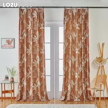 1 шт. 70-80% степень затенения, весенние занавески с принтом виноградных листьев для спальни, гостиной, домашнего декора LOZUJOJU W100cm x L130cm