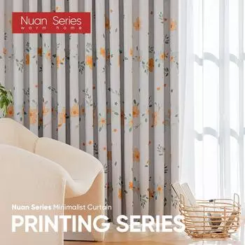 1 шт. 70-80% затемняющие, модные и теплые детские шторы с принтом для спальни, гостиной, домашнего декора, серия Nuan W100cm x L130cm оранжевый