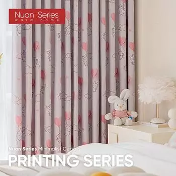 1 шт. 70-80% затемняющие простые и современные дизайнерские плотные шторы с принтом для спальни, гостиной, домашнего декора, серия Nuan W100cm x L130cm розовый