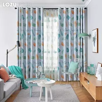 1 шт. 70-80% затемняющие современные минималистичные английские шторы с буквенным принтом для спальни, гостиной, домашнего декора LOZUJOJU W100cm x L200cm оранжевый