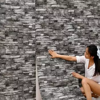 1 шт. 77*70 см ретро 3D дизайн обои настенные украшения пенопласт кирпич самоклеящиеся водонепроницаемые настенные наклейки 1Pcs 77cmx70cm