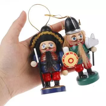 1 шт. 7/10 см мультяшная рождественская деревянная кукла-щелкунчик грецкие орехи солдат украшение подвеска для дома рождественское украшение на елку миниатюры подарок