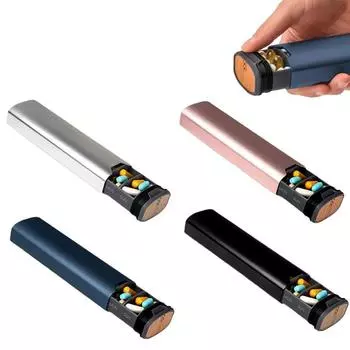 1 шт. 7-дневный еженедельный металлический органайзер для таблеток для путешествий, симпатичный портативный чехол для таблеток, большой вместительный держатель для таблеток для добавок, витаминов розового золота