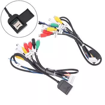 1 шт. 7-головочный RCA выходной провод 20-контактный Aux-in сабвуфер микрофон вентилятор адаптер универсальный кабель Android радио автомобильные аксессуары