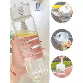 1 шт., 800 мл, чашка для воды, высокоэстетичная портативная спортивная бутылка для воды, простая и портативная чашка большой емкости 800ml чистый