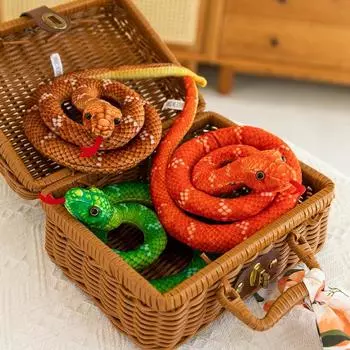 1 шт. 80/110 см имитация змеи с принтом китайский талисман плюшевая игрушка мягкие куклы-животные праздничное украшение игрушка на Новый год 80cm