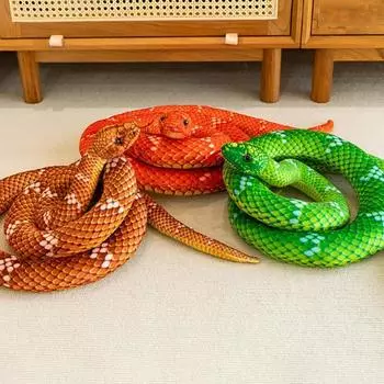 1 шт. 80/110 см имитация змеи с принтом китайский талисман плюшевая игрушка мягкие куклы-животные праздничные украшения игрушка на год 80cm зелёный