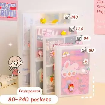 1 шт. 80/160 слотов фотоальбом ПВХ держатель для фотокарточек креативный держатель для карточек Idol Star 3 Inch 160 Cards