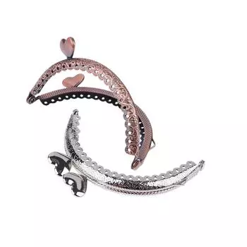 1 шт., 8,5 см, металлический кошелек в форме сердца, винтажная рамка с ручкой для клатча, кошелек с застежкой-поцелуем, замок, аксессуары для изготовления сумок своими руками