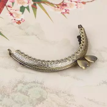 1 шт., 8,5 см, металлический кошелек в форме сердца, винтажная рамка с ручкой для клатча, кошелек с застежкой-поцелуем, замок, аксессуары для изготовления сумок своими руками медный красный