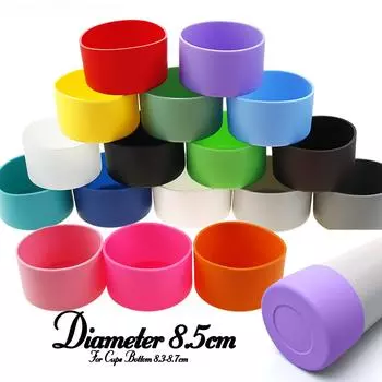 1 шт., 8,5 см, мягкая силиконовая чашка, нижняя оболочка, защитный рукав для стеклянной бутылки воды, чая, аксессуары для защиты от повреждений небесно-голубой