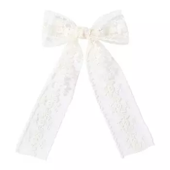 1 шт. 8-дюймовые белые заколки для волос с длинными кисточками и бантами, элегантные женские заколки для волос с полым кружевом, милые головные уборы для девочек, аксессуары для волос, подарки